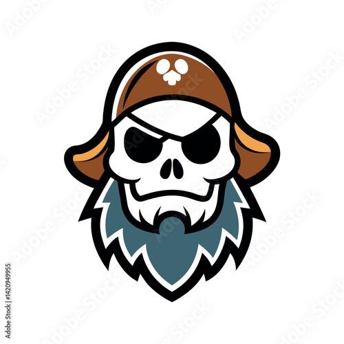 Angry pirate skull mascot graphic design.