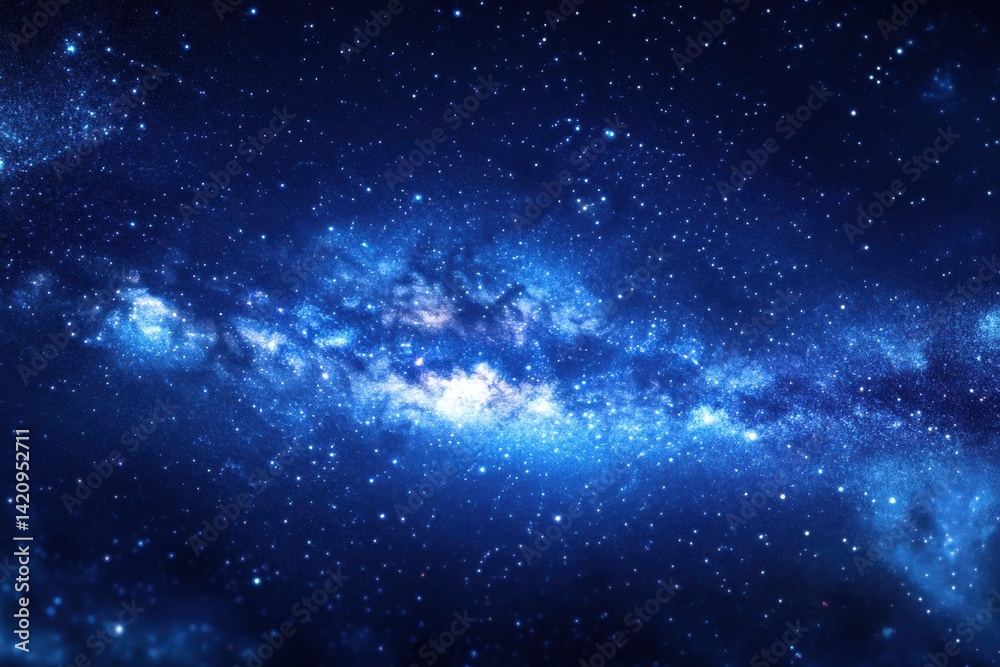 Obraz premium Captivating night sky scene showcasing brilliant stars and the milky way, ideal for cosmic enthusiasts and astronomy aficionados seeking enchanting celestial imagery