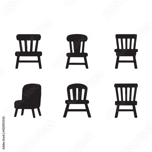 set of black chairs