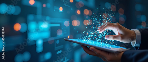 Robust digital literacy and e learning framework capitalizes on state of art online instructional strategies and interactive technology solutions to foster holistic academic development in  Photo Stoc