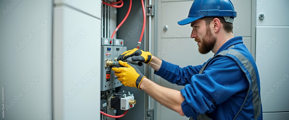 Fototapeta premium Electrical Safety Tips: Certified Installations, Regular Inspections, and User Education for Accident Prevention - Stock Photo Concept