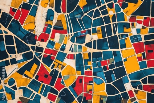 Accra's bustling downtown street map featuring major landmarks, ideal for travel enthusiasts, urban decor lovers, and explorers seeking unique and vibrant art prints