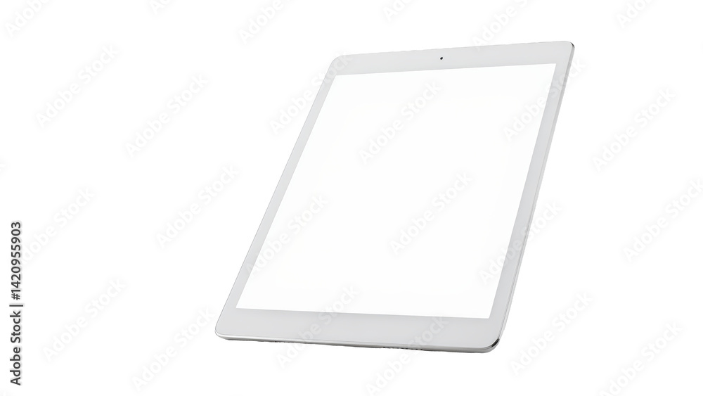Tablet with blank white screen backdrop Tablet with blank white screen backdrop