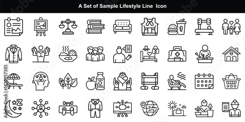 Lifestyle Icon Vector Set, Daily Life Activity Symbol Graphics