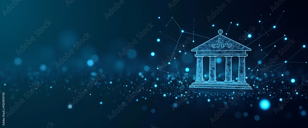 Fototapeta premium Refined Central Bank Digital Currency Systems: Innovative Digital Monetary Frameworks & Secure Blockchain Integration for Financial Stock Imagery