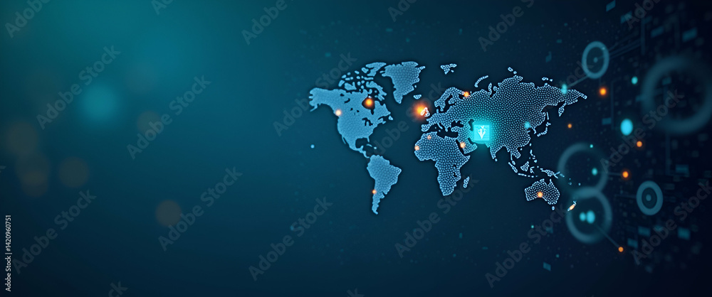 Fototapeta premium Privacy-Preserving Global Transactions: Safeguarding International Digital Exchanges with Robust Encryption, Cutting-Edge Authentication, and Elevated Data Protection.