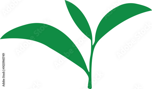 Tea Leaf icon in flat. botany, bio, organic, vegetarian, fresh, nature design leaves isolated on transparent background