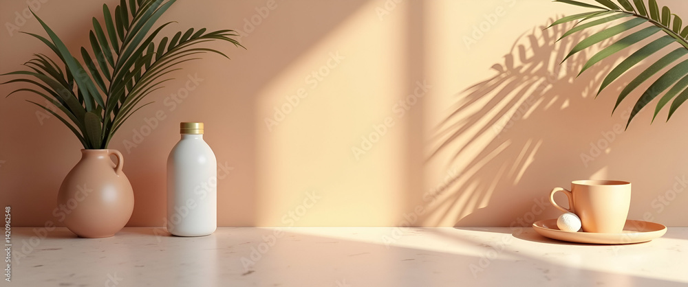 Develop sleek coffee branding mockup imagery integrating minimalist design vibrant textures and premium brand elements to elevate product appeal in modern settings. in Photo Stock Concept and empty Develop sleek coffee branding mockup imagery integrating minimalist design vibrant textures and premium brand elements to elevate product appeal in modern settings. in Photo Stock Concept and empty