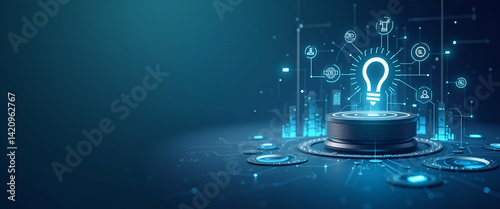 Elevated Digital Upskilling: Innovative Learning Approaches & Strategic Workforce Enhancements for Evolving Market Technology - Photo Stock Concept with Empty Space