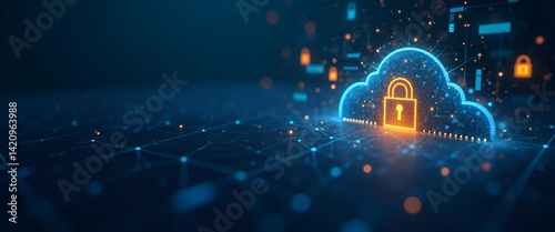 Advanced cloud security solutions deliver comprehensive data protection real time threat detection and robust encryption protocols to secure enterprise digital infrastructures. in  Photo Stock  Concep
