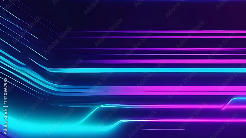 Abstract Neon Lines: Glowing Purple and Cyan Stripes Abstract Neon Lines: Glowing Purple and Cyan Stripes