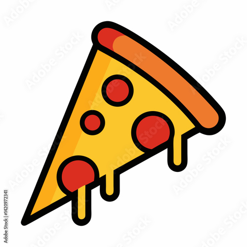 retro pizza slice with pepperoni graphic isolated t-shirt design vector