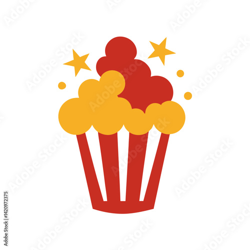 retro popcorn bucket exploding graphic isolated t-shirt design vector