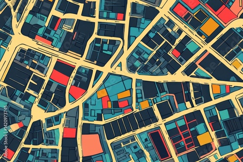 Depok urban map design, printable city highlights, travel artwork, metropolitan scenery, vibrant downtown visuals, detailed city illustrations, modern adventurer's guide, contemporary urban decor