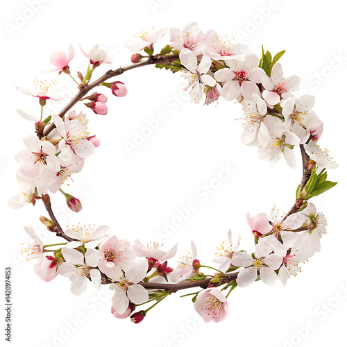 Wallpaper Mural Delicate spring blossom wreath png ai image Torontodigital.ca