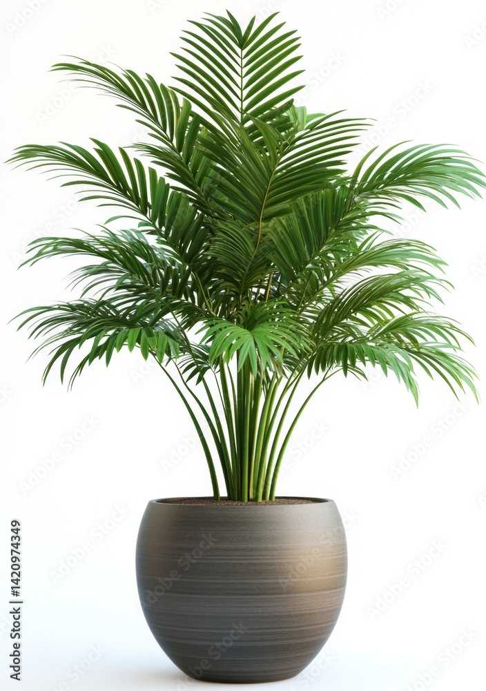 Obraz premium Vibrant indoor palm plant in a stylish pot