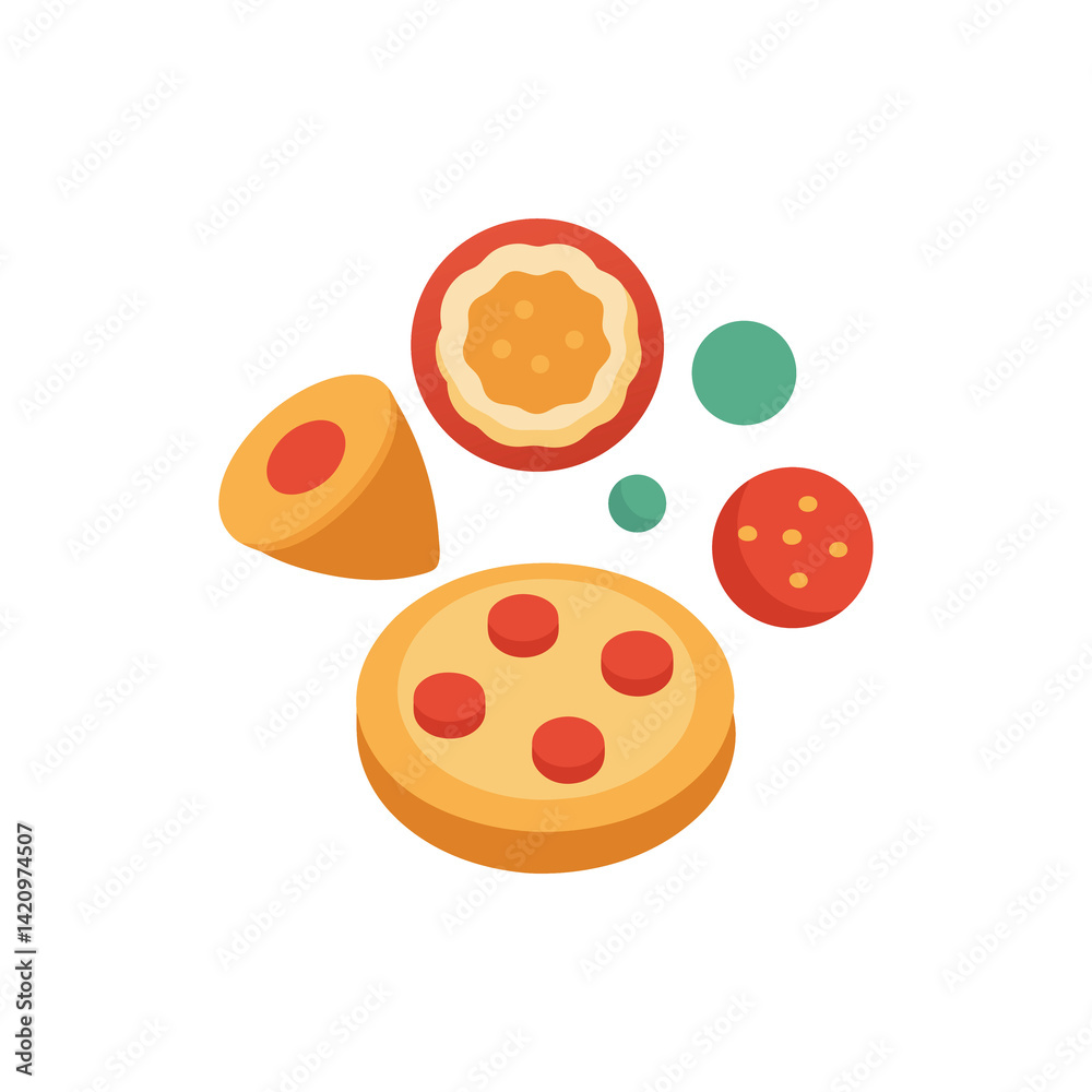 Obraz premium Bite-Sized Pizza Snacks on Transparent Background