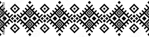 Ethnic border with geometric tribal pattern.