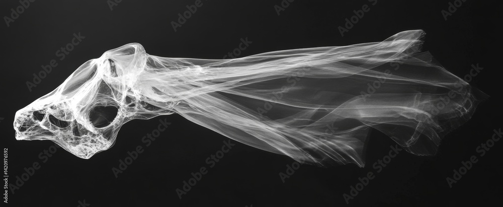 Abstract Skeletal Form with Flowing Veil Abstract Skeletal Form with Flowing Veil