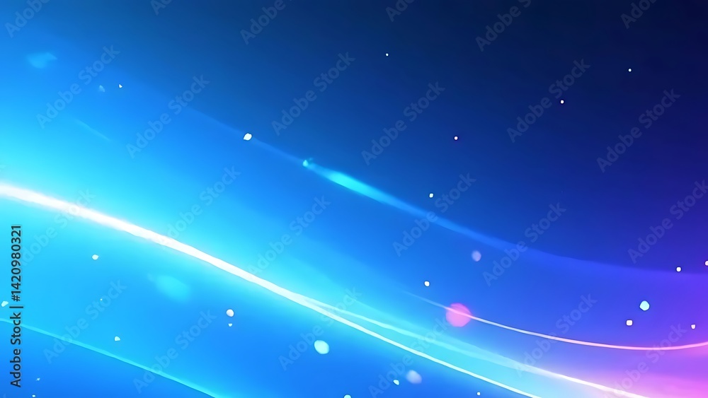 Obraz premium Abstract Blue Gradient Background with Glowing Lines and Particles