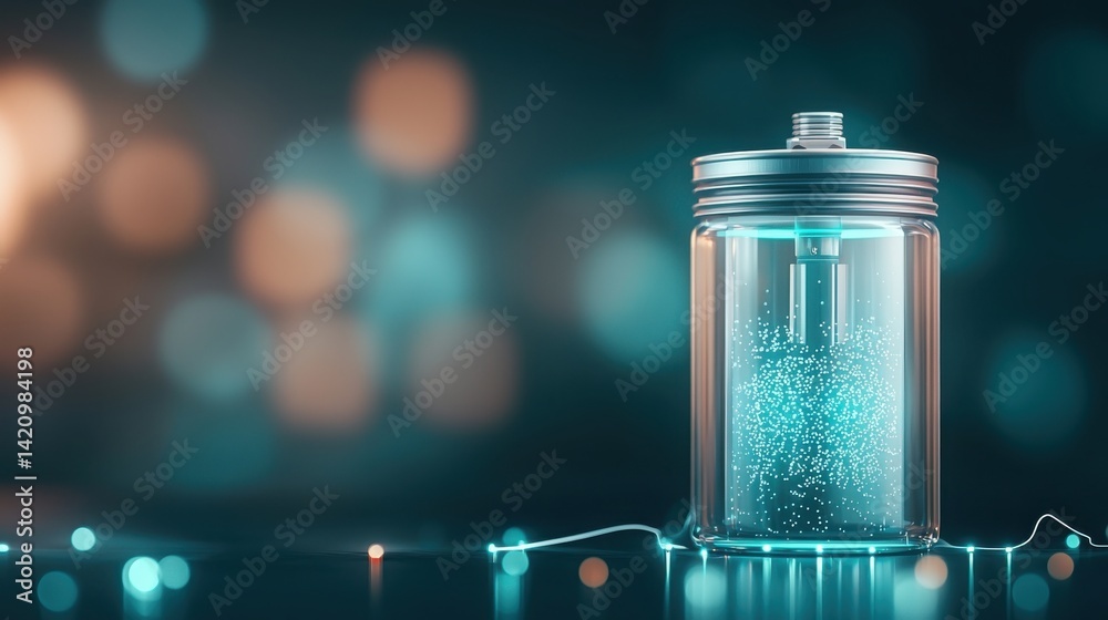 A glowing jar filled with sparkling particles, set against a blurred, colorful background, creating a magical and serene atmosphere. A glowing jar filled with sparkling particles, set against a blurred, colorful background, creating a magical and serene atmosphere.