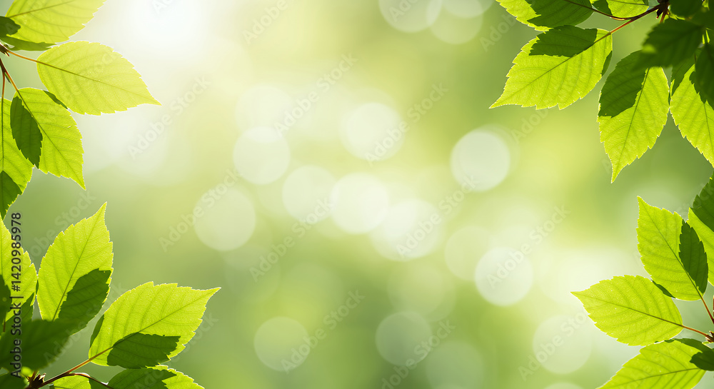 Vibrant Green Spring Leaves Sunlight Bokeh Background Nature Photography Fresh Foliage Vibrant Green Spring Leaves Sunlight Bokeh Background Nature Photography Fresh Foliage