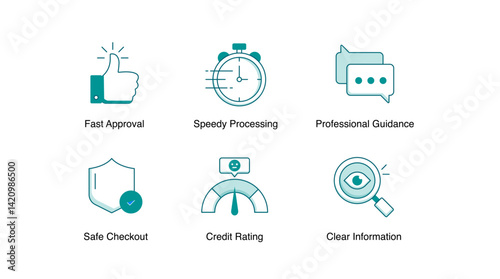 User-Centered Financial Services. Fast Approval, Speedy Processing, Credit Rating, Clear Information, Professional Guidance, Safe Checkout, Help and Support