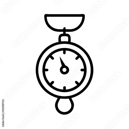 Meat Weighing Scale with Dial Icon Design