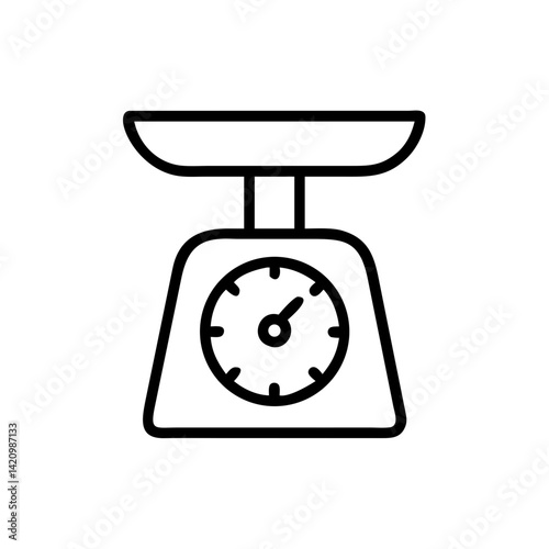 Meat Weighing Scale with Dial Icon Design