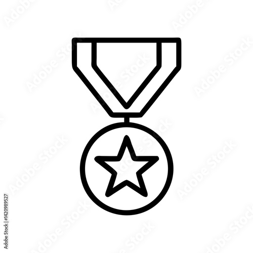 Military Medal with Star Emblem Icon Design