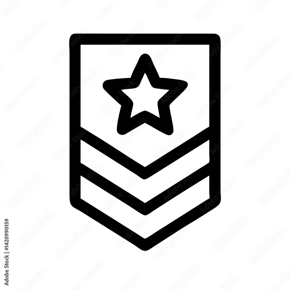 Obraz premium Military Rank Badge with Star Icon Design