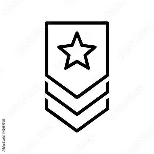 Military Rank Badge with Star Icon Design