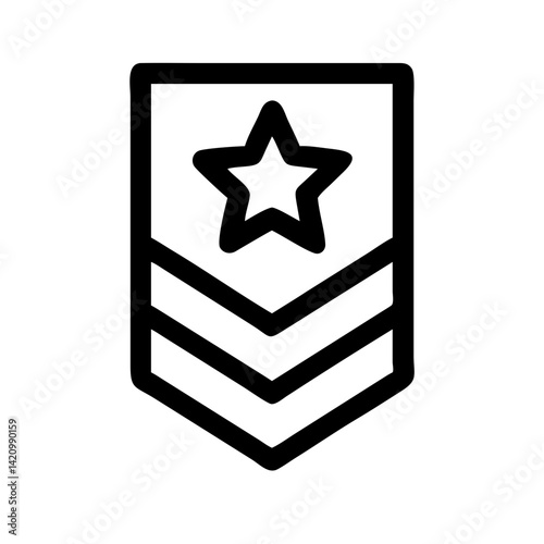Military Rank Badge with Star Icon Design