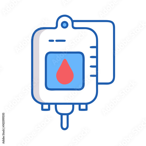 Blood Bag Icon Representing Plasma Donation and Medical Transfusion