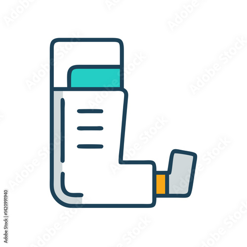 Inhaler Device Icon Representing Asthma Treatment and Respiratory Relief