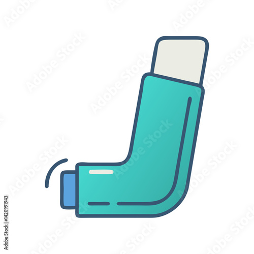 Inhaler Device Icon Representing Asthma Treatment and Respiratory Relief