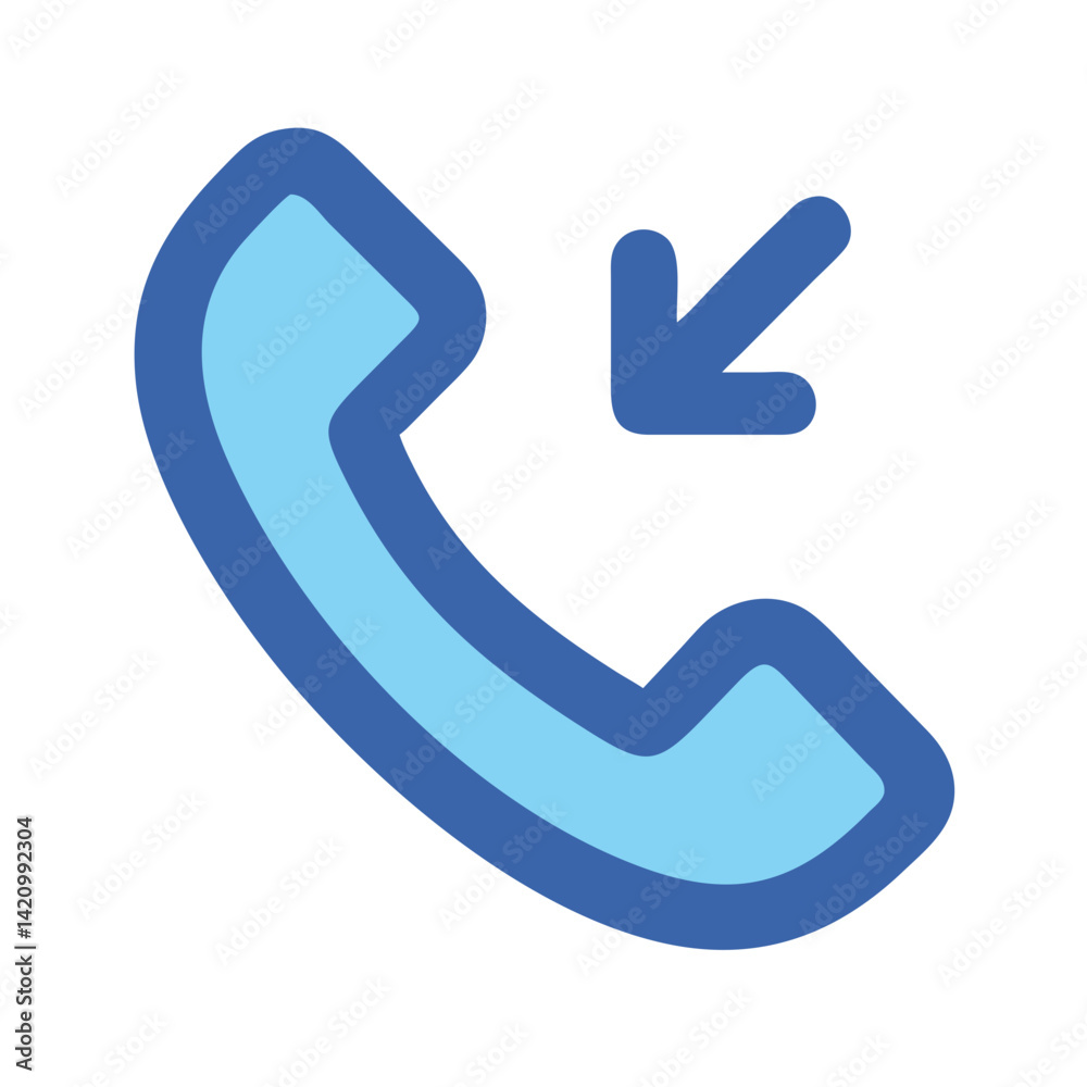 Phone with Incoming Arrow Icon Representing Call Reception and Communication Access Phone with Incoming Arrow Icon Representing Call Reception and Communication Access