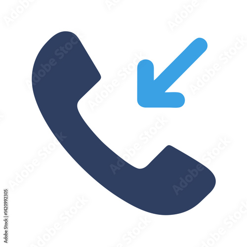 Phone with Incoming Arrow Icon Representing Call Reception and Communication Access