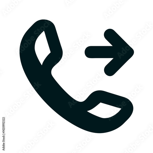 Phone with Outgoing Arrow Icon Representing Call Outgoing and Communication Initiation