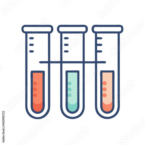 Test Tubes Icon Representing Laboratory Analysis and Scientific Experimentation