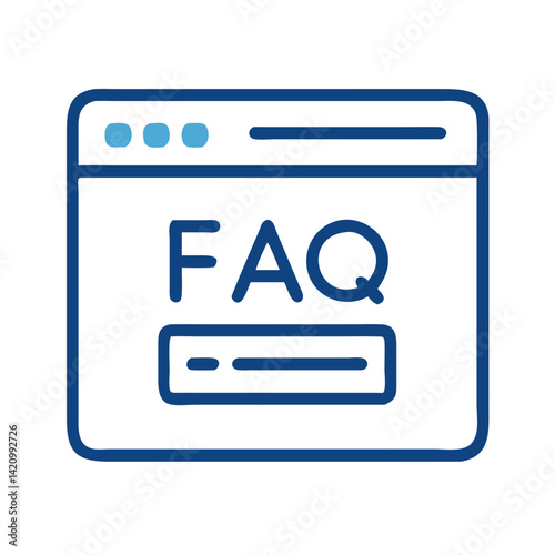 Web Page with FAQ Label Icon Representing Online Help and Customer Support Information photo