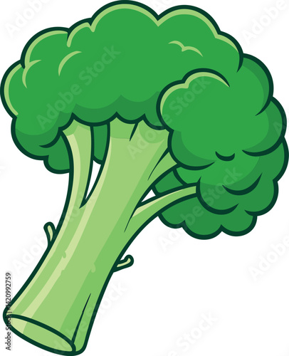 Detailed Broccoli Vector Illustration with Realistic Design for Healthy Eating and Nutrition Themes