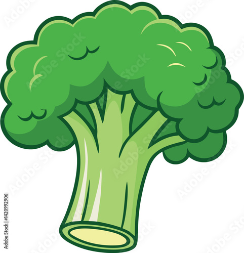 Detailed Broccoli Vector Illustration with Realistic Design for Healthy Eating and Nutrition Themes