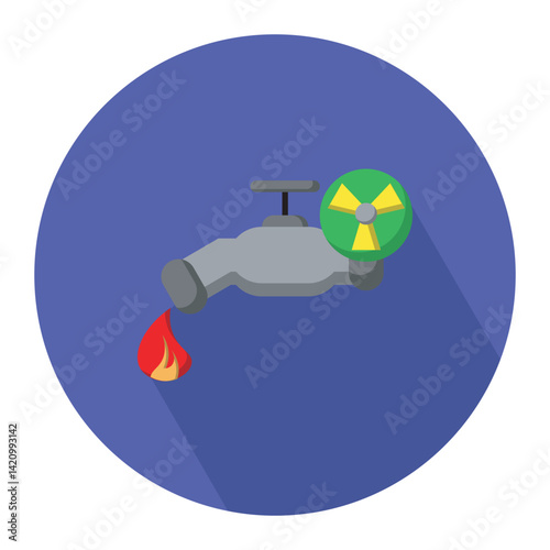 Oil pipe icon vector illustration. Oil pipeline, oil industry, and pipe tube vector design illustration. 