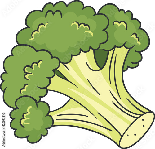 Detailed Broccoli Vector Illustration with Realistic Design for Healthy Eating and Nutrition Themes
