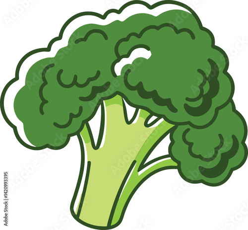 Detailed Broccoli Vector Illustration with Realistic Design for Healthy Eating and Nutrition Themes