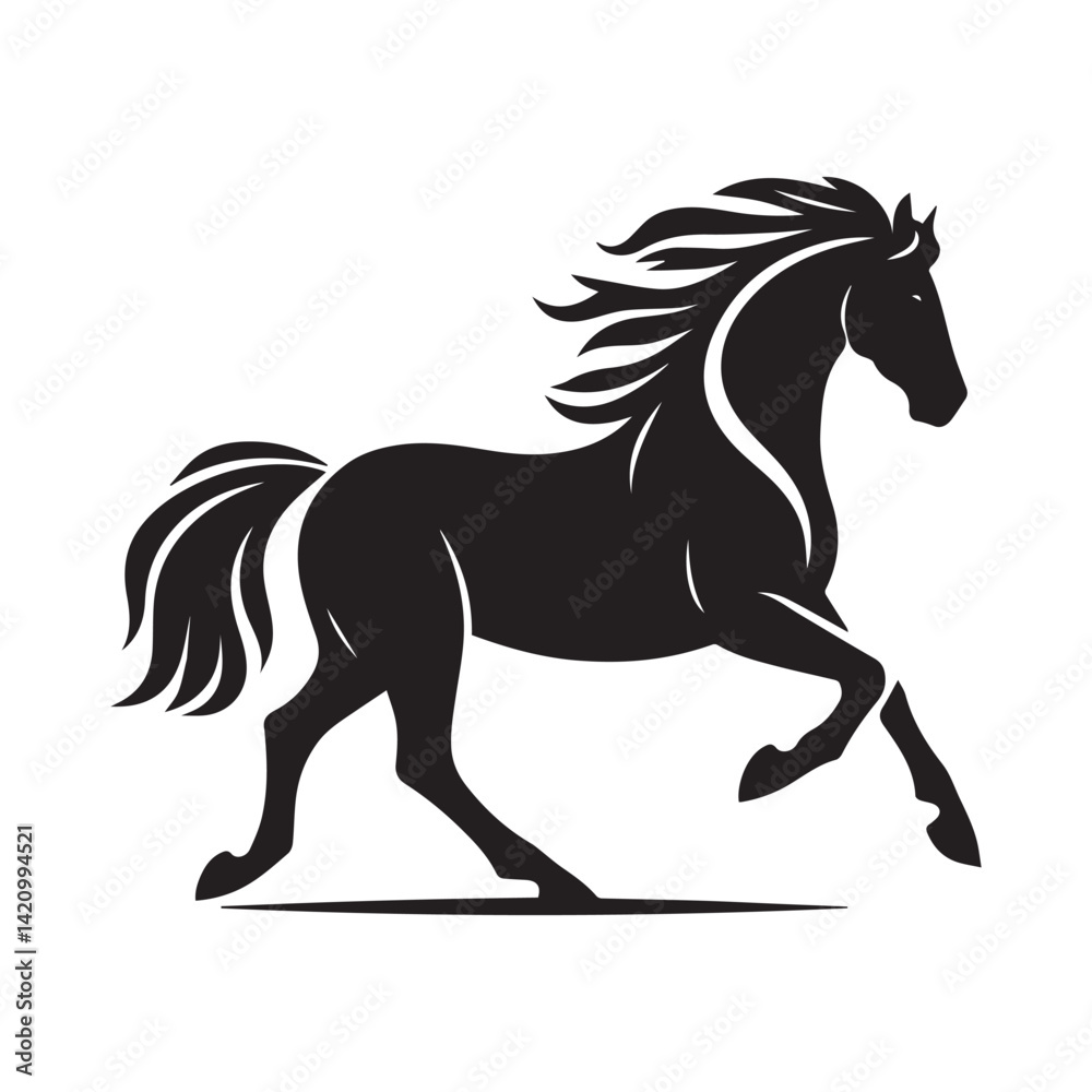 Obraz premium create simple black Horse Silhouette Vector with white background