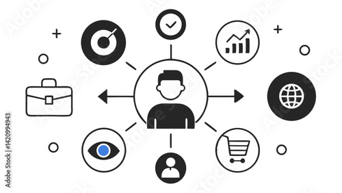 Editable branding vector icon set with illustrations representing brand identity, design elements, and marketing visuals for company promotions and creative studios