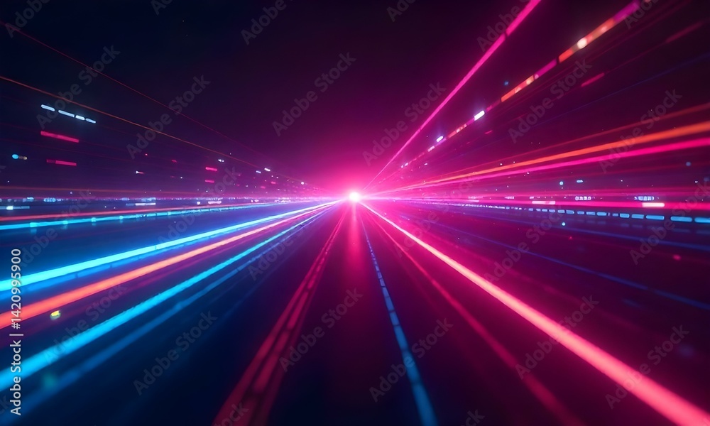 Abstract background with colorful neon lines converging towards a central point, creating a dynamic and vibrant effect against a dark backdrop Abstract background with colorful neon lines converging towards a central point, creating a dynamic and vibrant effect against a dark backdrop