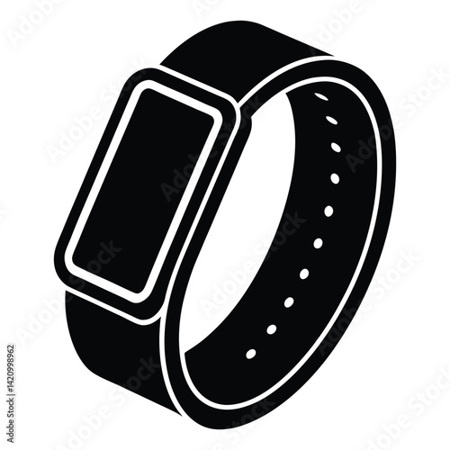 silhouette of smart watch with rounded display